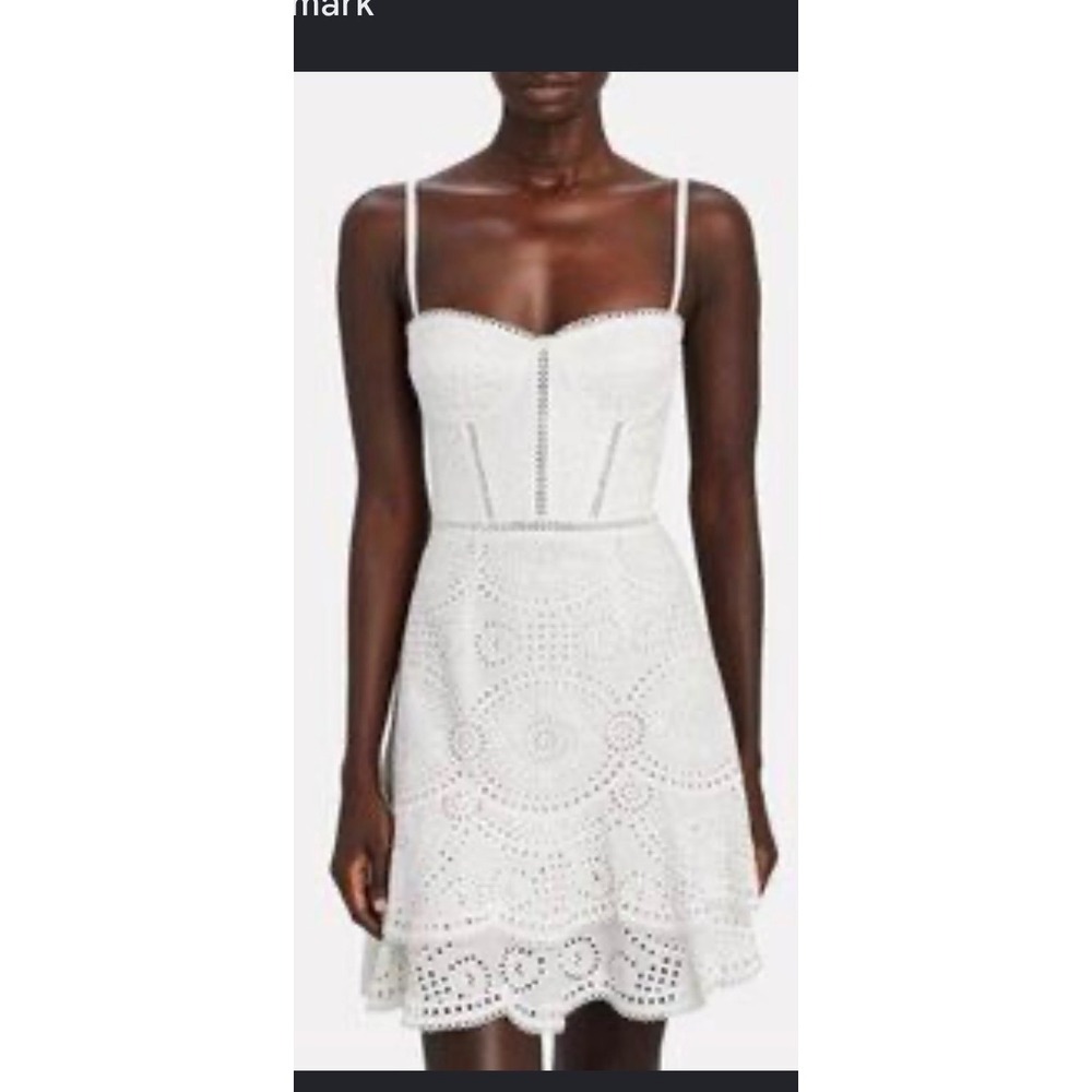 Jonathan Simkhai White Eyelet Lace Corset Mini Dress Size 10 Bridal Summer